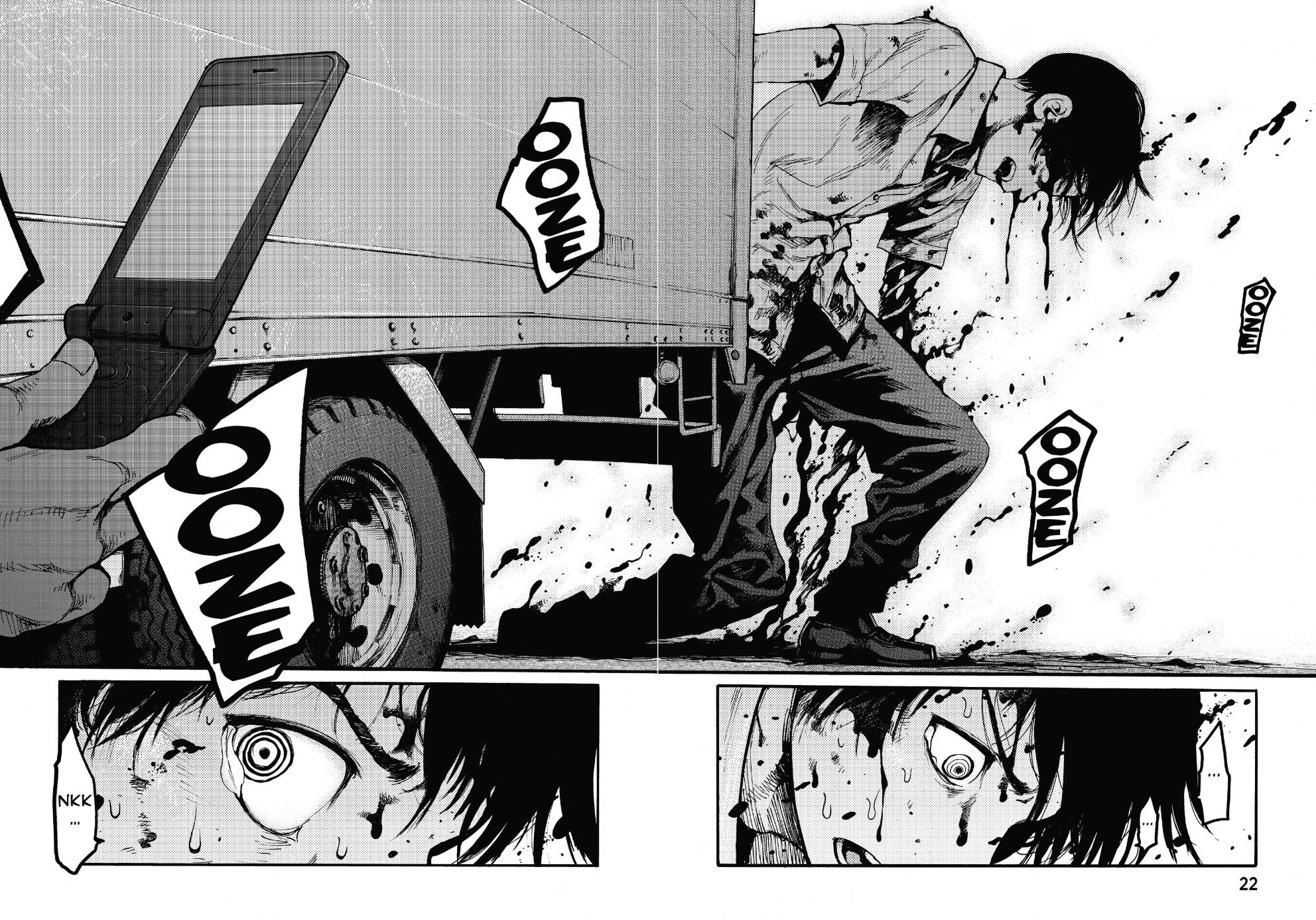 Kei after the accident from Ajin vol. 1