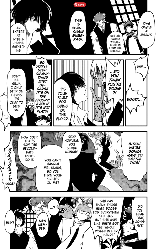 Lots of dialogue from page 38, Blood Blockade Battlefront vol. 1